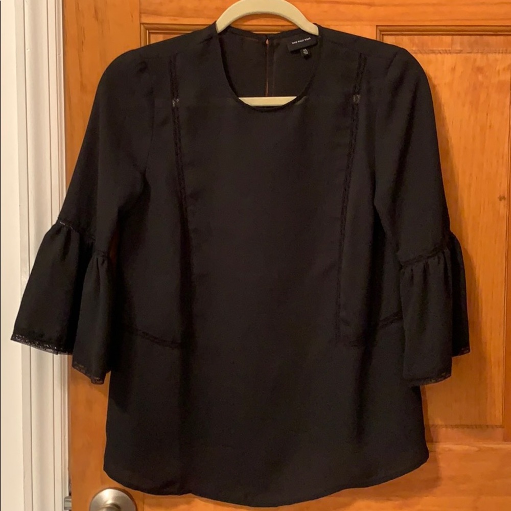 Black bell sleeve blouse